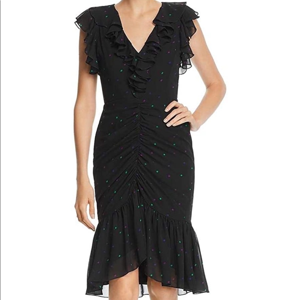 Wayf NWT black polka dot dress